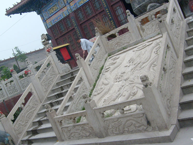 实拍复古式青石栏杆