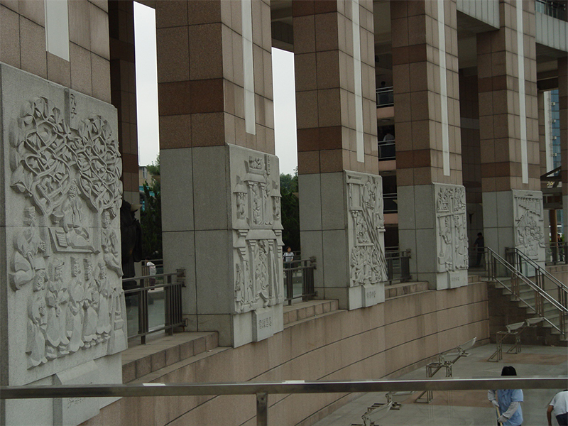 实拍文化柱效果图