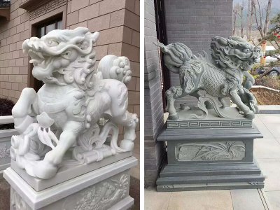 青石石材的石雕麒麟