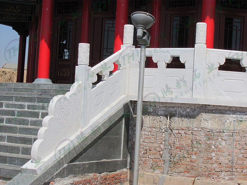 汉白玉景区栏杆安装案例
