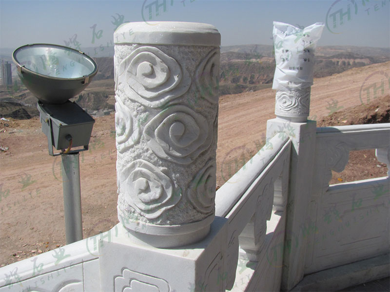 汉白玉景区栏杆安装案例