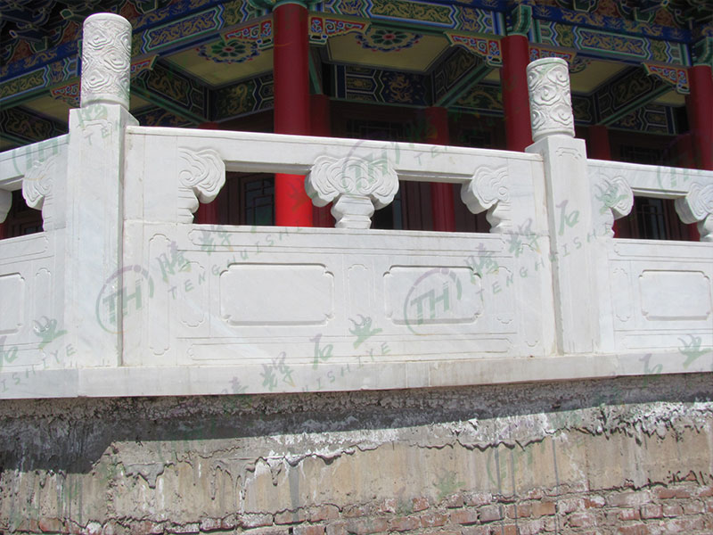 汉白玉景区栏杆安装案例