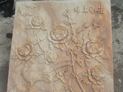 锦上添花晚霞红浮雕 