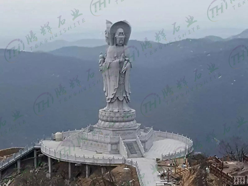  河南驻马店老乐山风景区-33米三面观音像和石栏杆工程