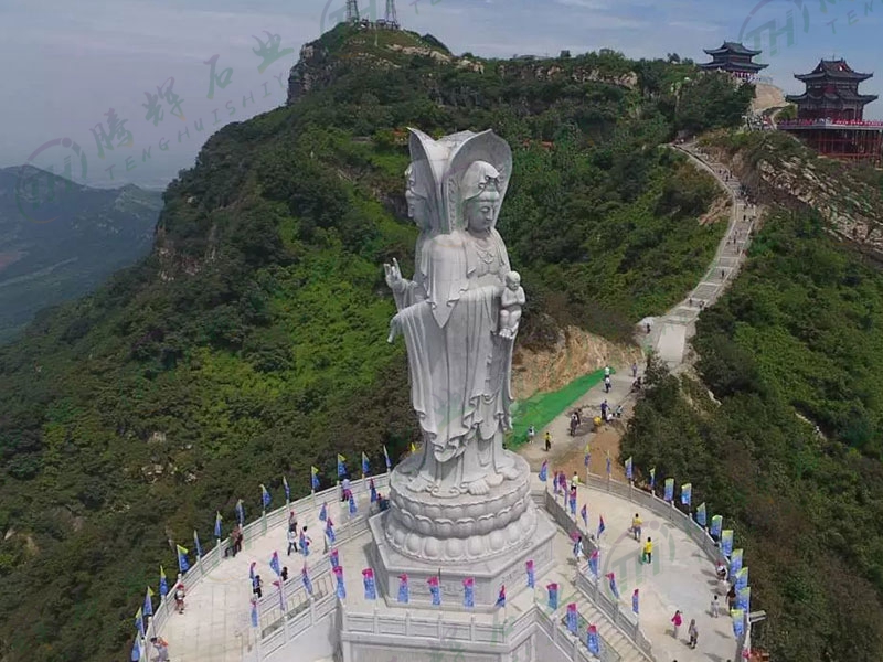  河南驻马店老乐山风景区-33米三面观音像和石栏杆工程