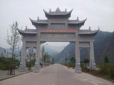 三门五楼花岗岩石牌坊