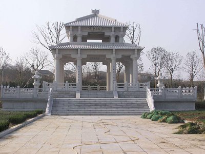 公园双层石亭子 