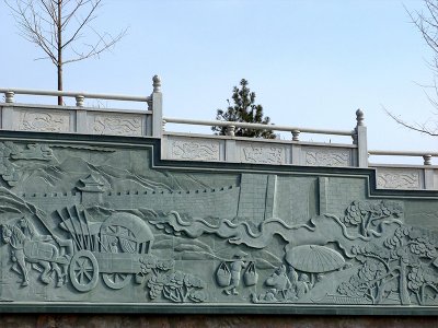 绿砂岩石雕壁画