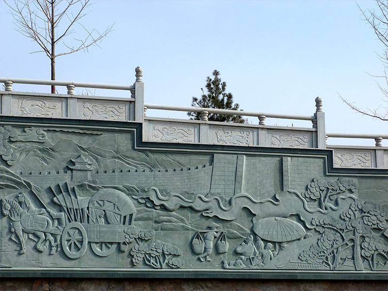 绿砂岩石雕壁画