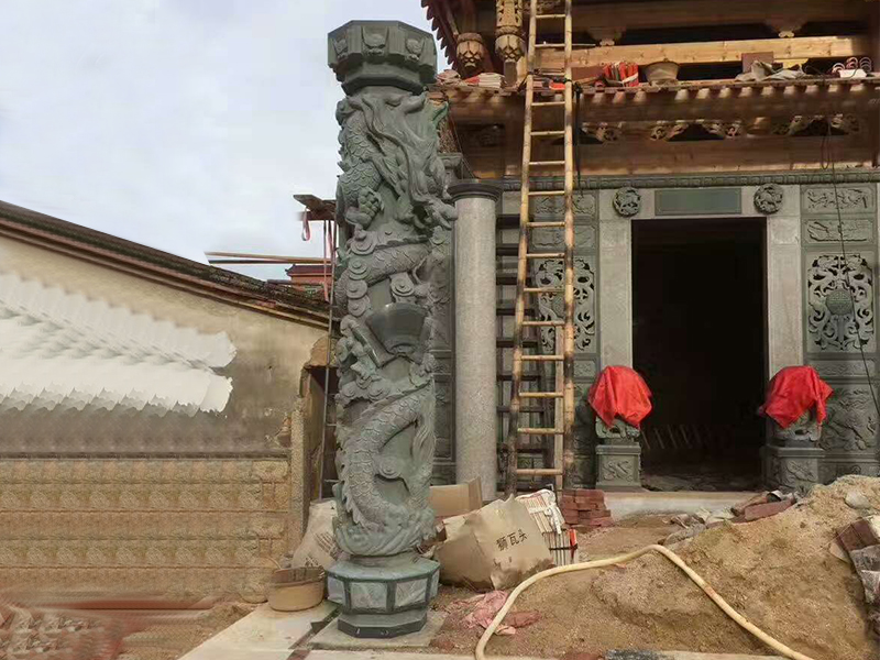 宗祠花岗岩石龙柱