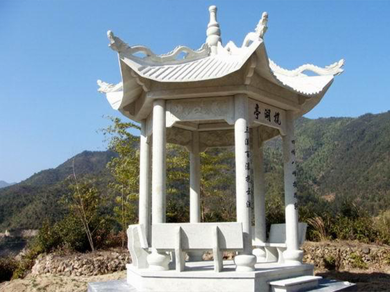 单层六角石凉亭