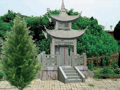 双层墓碑亭效果图