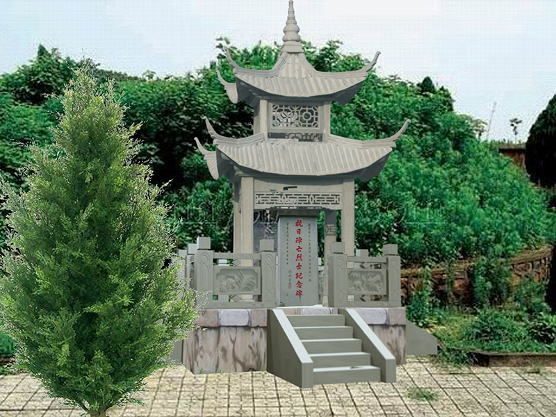双层墓碑亭效果图