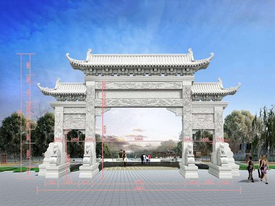 三门牌坊效果图