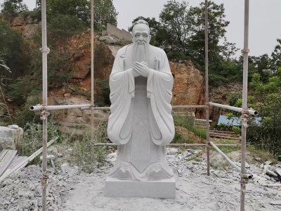 石雕孔子像安装 