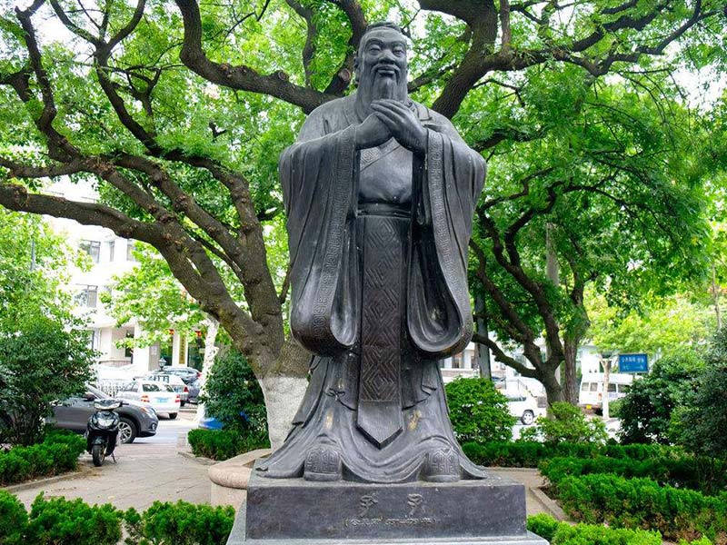 大理石石雕孔子像