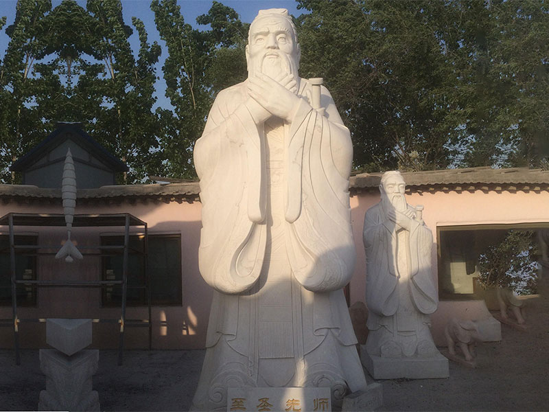 汉白玉孔子站像