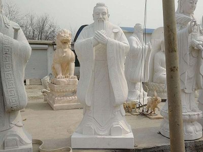 汉白玉石雕孔子像雕刻