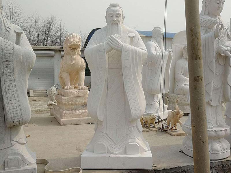 汉白玉石雕孔子像雕刻