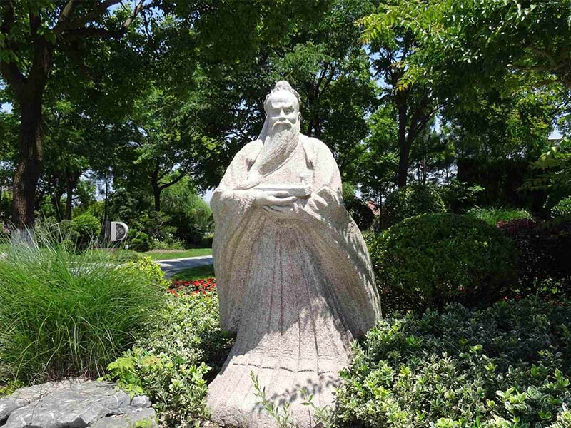 石雕孔子讲学图