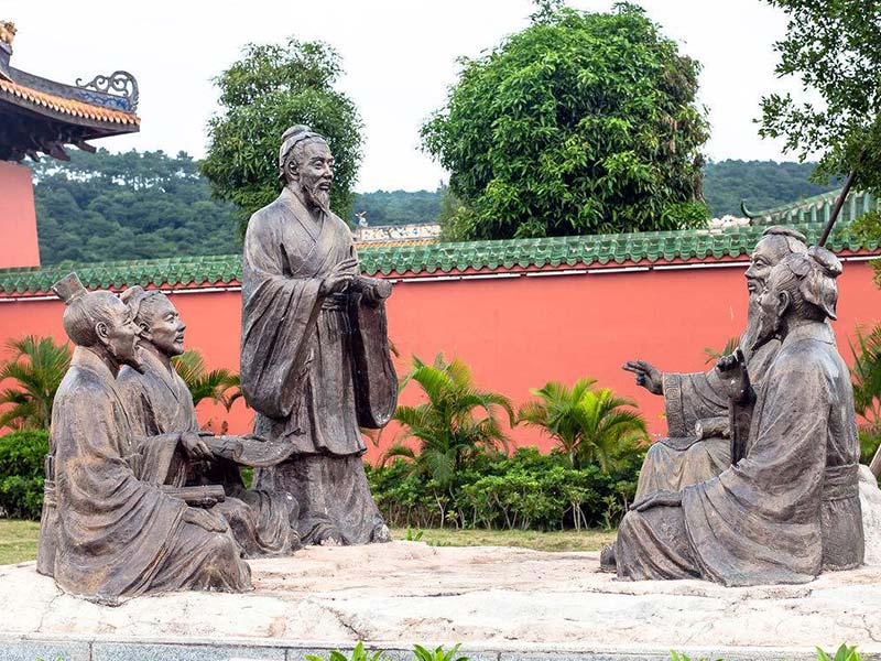 石雕孔子论学图